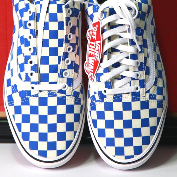 Stylish Checkered Blue and White Vans Sneakers Size 12 Never Worn Outside! - Picture 10 of 11